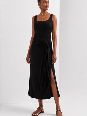 NWT White House Black Market Black Sarong Midi Dress Size 14 – $140